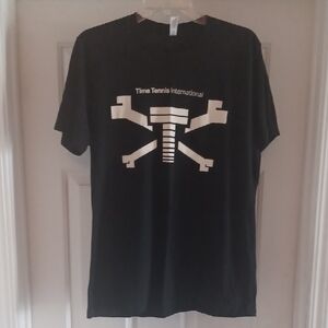 Bella Canvas Black Tee with White Time Tennis International Graphic